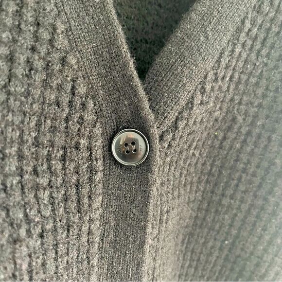 TOPSHOP Waffle V neck Button Down Wool blend Cardigan With Stretch XL NWOT - Picture 3 of 6